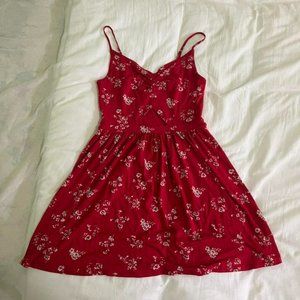 Red floral cami dress